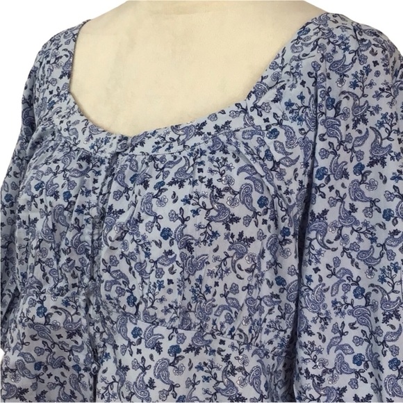 Old Navy Floral Puff Sleeve Smocked Button Down Blouse New - Picture 5 of 7